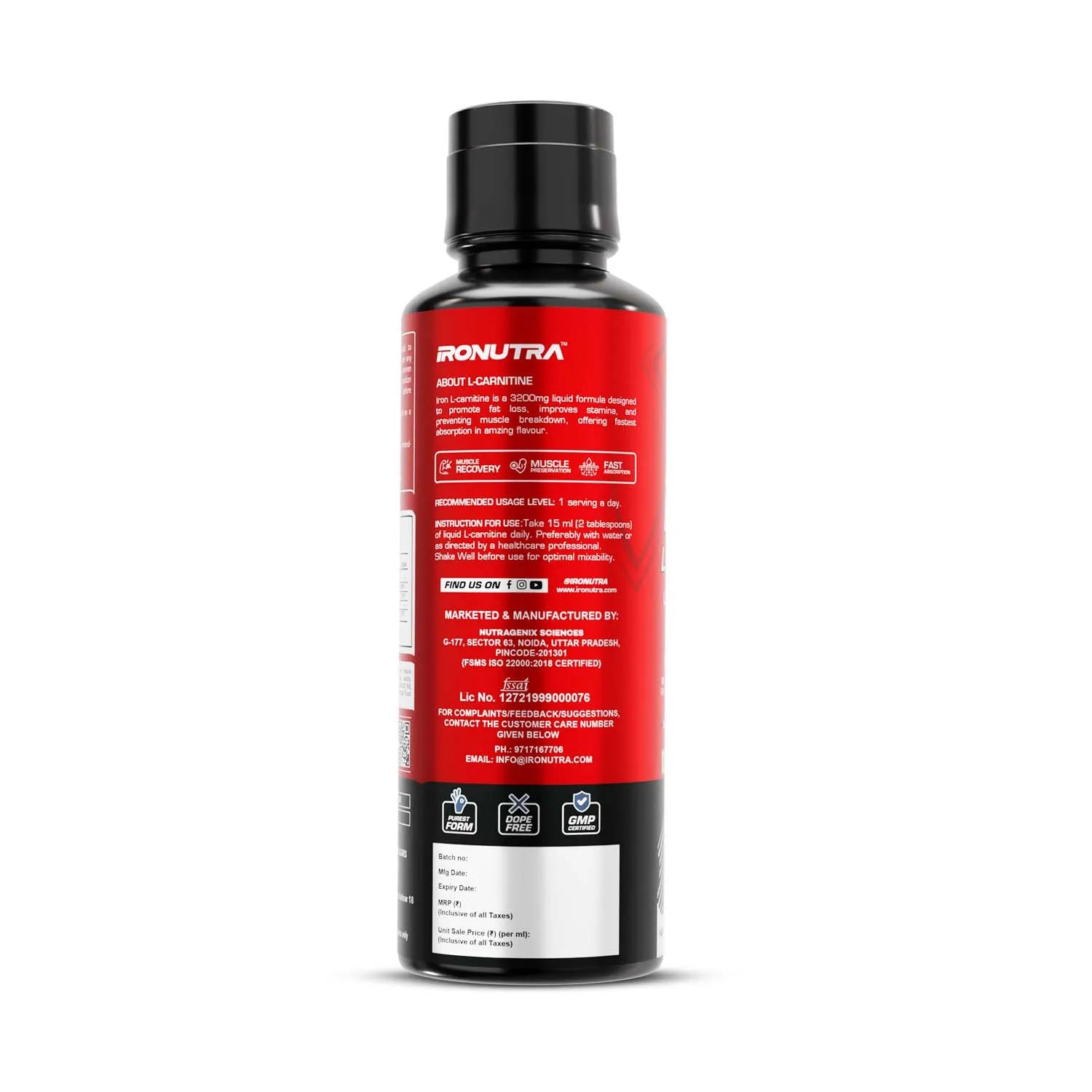 Iron Liquid L-Carnitine Ironutra Iron Liquid L-Carnitine Ironutra